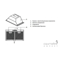 Витяжка Box 90 Inox Fabiano Нержавіюча Сталь