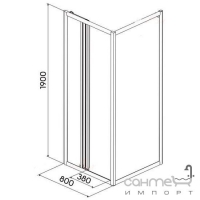 Раздвижная 3-х элементная душевая дверь Kolo First 80 ZDRS80222003 глянцевый хром, прозрачное