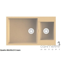 Гранитная кухонная мойка Fabiano Quadro 86х50x15 (цвета в ассортименте)