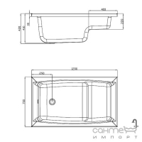 Прямоугольная акриловая ванна Cersanit Virgo 120x70