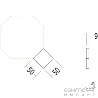 Плитка для підлоги вставка DEVON&DEVON HERITAGE 5x5 (black) de5no