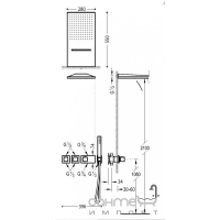 Душевая система с верхним душем на два положения и встраиваемым термостатом Tres Tresmostatic 207.253.02 Хром