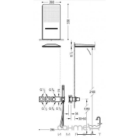 Душевая система с верхним душем на два положения и встраиваемым термостатом Tres Tresmostatic 207.353.02 Хром 
