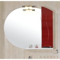 Зеркало с подсветкой и пеналом справа Аква Родос Премиум 95 красное