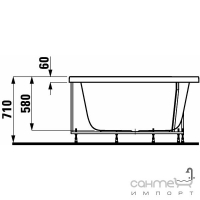 Гидромассажная ванна с черной панелью Laufen Mimo 2155.1.017.605