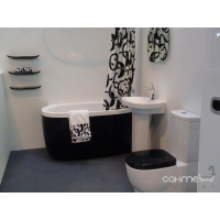 Гідромасажна ванна з покриттям anti-bacterial та чорною панеллю Laufen Mimo 2155.5.317.625