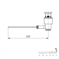 Донний клапан для раковини 1”1/4 з вікном для рівня води та коміром для переливу Bellosta 01-0138/2 Хром