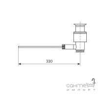 Донний клапан для раковини 1”1/4 без вікна для рівня води з коміром Bellosta 01-0138/3 Хром