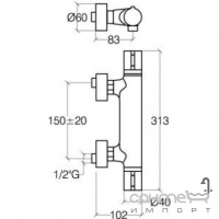 Термостатический смеситель для душа Lineabeta Linea 54133.29