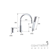 Змішувач для ванни на 3 отвори Remer Rubinetterie Infinity I07 хром