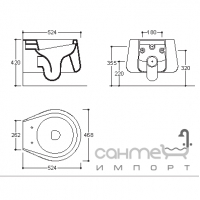 Унитаз консольный Disegno Ceramica Catino (CT00500001), цветной, крепление в комплекте