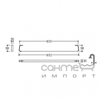 Хромированный боковой полотенцедержатель для полки Disegno Ceramica Catino (CT10300020)  