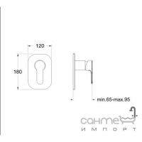 Наружный комплект к однорычажному смесителю для душа PD 435 с пластиной из АБС пластика Cristina Sport SI 616-51 Хром
