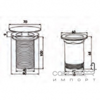 Донный клапан Glass Design PILETTA с логотипом SCBL Mat Black