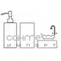 Набір для ванної кімнати (склянка+дозатор+мильниця) Glass Design Graffiti GRAFSETХХ