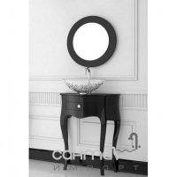 Круглое зеркало в деревянной оправе Glass Design Specchio tondo FLOMIRRONO mat black