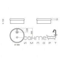 Раковина врізна Glass Design VetroFreddo Naxos FL NAXOSFLPO01 White