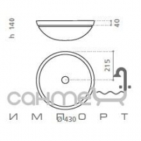 Раковина врізна кругла Glass Design VetroFreddo Circus43 FL CIRCUS43FLPO01 White
