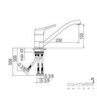 Змішувач для кухонної мийки контролем низького тиску Nobili Rubinetterie Skipper BP11113/1-SCR Хром
