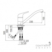 Змішувач для кухонної мийки з контролем низького тиску Nobili Rubinetterie Mistral Junior BP16113/1-JCR Хром
