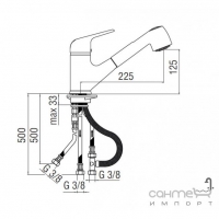 Змішувач для кухонної мийки з висувною лійкою та контролем низького тиску Nobili Mistral Junior BP16117/-JCR Хром