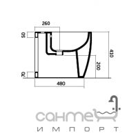 Підлогове біде з регульованою системою змиву Disegno Ceramica Skip (SK01900101), колір білий