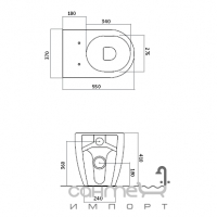 Дренажне з'єднання для s-трапу Disegno Ceramica Skip (SK22417000), від 170мм до 250мм