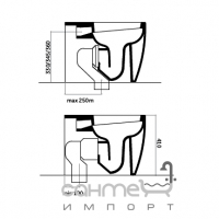 Дренажное соединение для s-трапа Disegno Ceramica Skip (SK22417000), от 170мм до 250мм