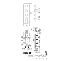 Термостатичний змішувач 4-ходовий для душу (зовнішня частина) Nobili Rubinetterie Loop LP90104CR