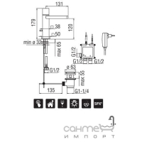 Електронний змішувач для раковини з каскадним виливом Nobili Rubinetterie Loop E EC90118/1CR