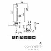 Электронный смеситель для кухни Nobili Rubinetterie Loop E E90713CR Хром