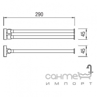 Держатель для полотенец двойной регулируемый Nobili Rubinetterie Plus ACPL22/2XCR Хром