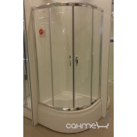 Напівкругла душова кабіна з піддоном Devit Nymfa 90x90x211 профіль хром, прозоре скло