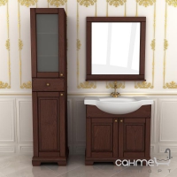Зеркало для ванной комнаты Ваша Мебель Дельфин 80 коричневый