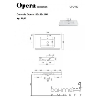 Раковина прямокутна Opera 100 Cielo Opera OPC100 біла