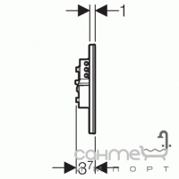 Смывная клавиша Geberit Sigma 80 116.091.SM.1, зеркальное стекло