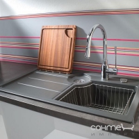 Керамическая кухонная мойка SystemCeram Sinus 87 AL (левосторонняя) стандартные цвета
