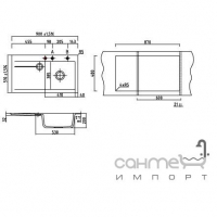 Керамическая кухонная мойка SystemCeram Stema AR (правосторонняя) стандартные цвета