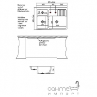 Керамическая кухонная мойка SystemCeram Centra 90 600 мм стандартные цвета