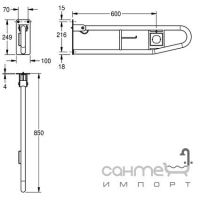 Настенный складной поручень с держателем
туалетной бумаги Franke Contina CNTX70F (7612210008511)