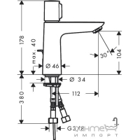 Натискний змішувач для раковини зі зливним гарнітуром Hansgrohe Talis Select E 71750000