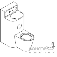 Антивандальний комбі-туалет (унітаз, суміщений з умивальником) Franke Heavy-Duty HDTX812X (7612979000ХXX)