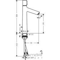 Натискний змішувач для раковини високий зі зливним пристроєм Hansgrohe Talis Select S 72044000