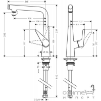 Змішувач для кухні з кнопкою керування Hansgrohe Talis Select S 72820000