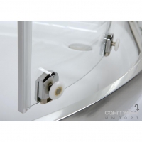 Напівкругла душова кабіна з піддоном Sanplast KP4/TX4-90-S biW14 +BPza профіль білий, скло з орнаментом