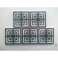 Керамічна вставка для плитки Art Kerama Ренесанс 01 біло-чорний