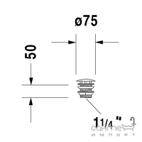 Выпуск (донный клапан) для умывальника Duravit 005024 хром
