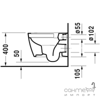 Підвісний унітаз Rimless 4,5L Compact Duravit ME by Starck 2530090000