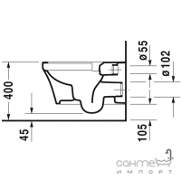 Унитаз подвесной 4.5L Rimless Duravit P3 Comfort 256109