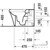 Унітаз для підлоги 4.5L Rimless Duravit P3 Comfort 216609